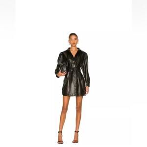 BB Dakota Steve Madden Faux Leather Button Down Mini Dress Moto Goth Size S